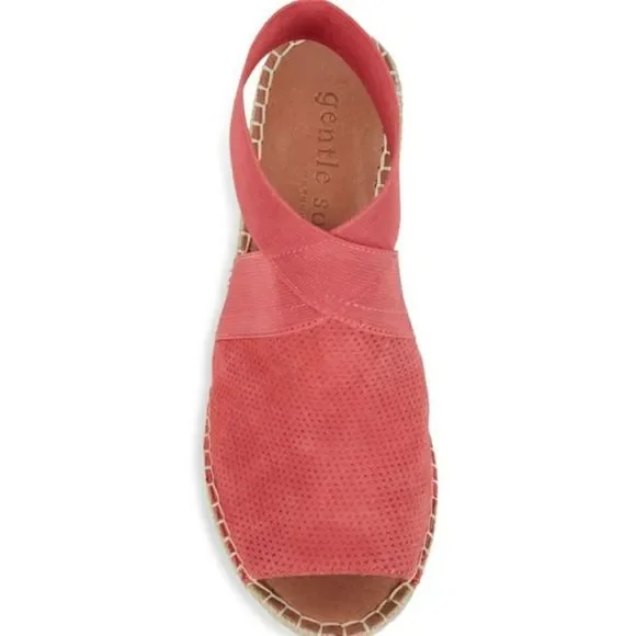 GENTLE SOULS by Kenneth Cole Women's Charli Wedge Sandals - Coral 9.5M - Picture 5 of 6